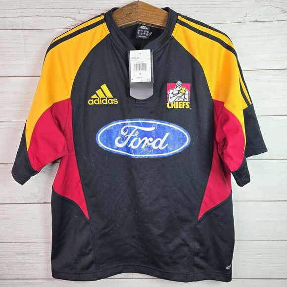 Vintage Adidas NFL Kansas City Chiefs Y2K Short Sleeve Button Top Sz M Rare 2006 - Picture 1 of 13